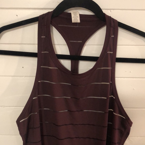 Athleta burgundy striped racerback work out top - Picture 3 of 10